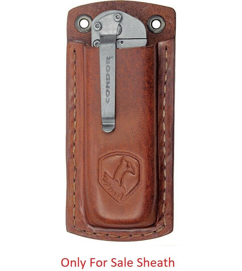 Condor Folding Knife Fits. 5.5" Sheath Brown Leather One Piece Construction TK2834 -Condor - Survivor Hand Precision Knives & Outdoor Gear Store