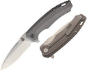 QSP Knife Woodpecker Folding Knife 3.75" Bohler M390 Steel Blade Gray Titanium Handle 116A -QSP Knife - Survivor Hand Precision Knives & Outdoor Gear Store