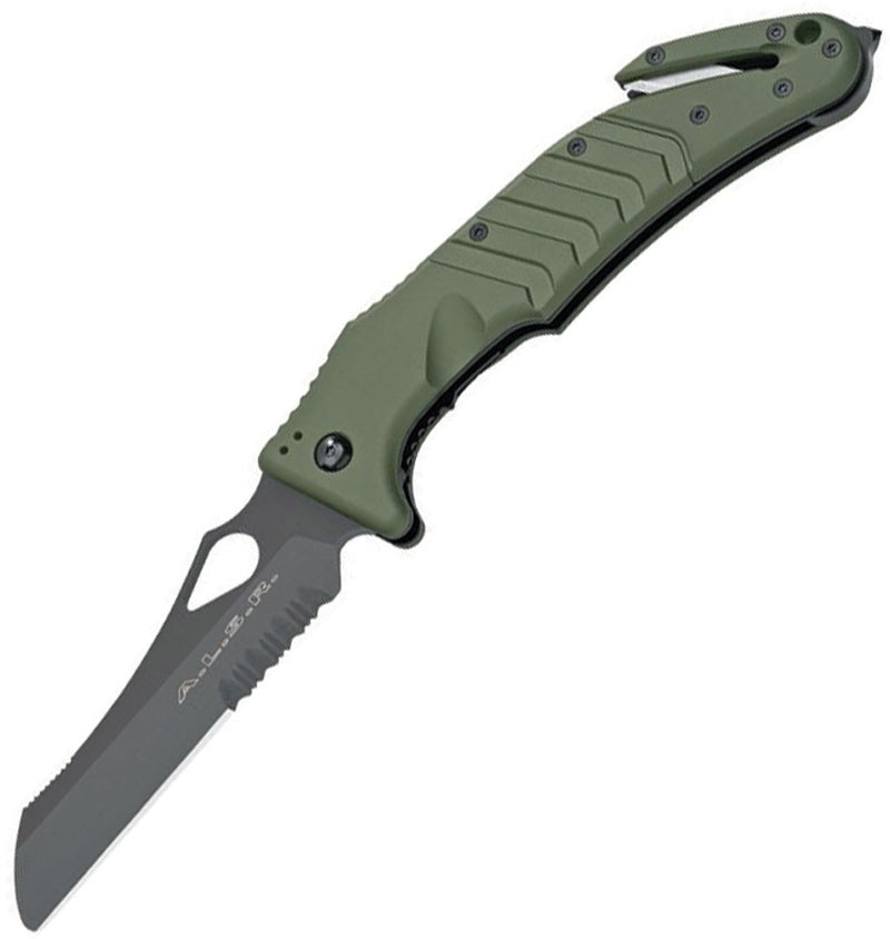 Fox ALSR Linerlock Folding Knife 4" N690 Steel Blade Green Forprene Handle ALSRSMFOD -Fox - Survivor Hand Precision Knives & Outdoor Gear Store