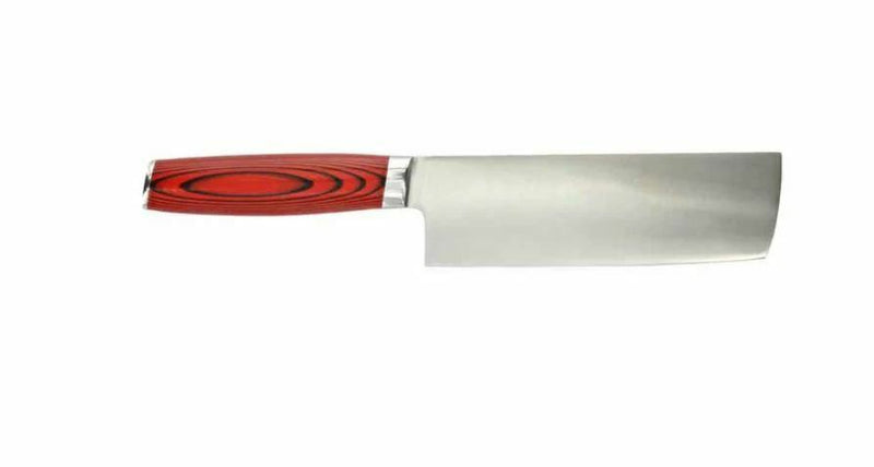 Bubba Blade Nakiri Kitchen Knife 6.5" Stainless Steel Blade Black / Red G10 Handle 1151297 -Bubba Blade - Survivor Hand Precision Knives & Outdoor Gear Store