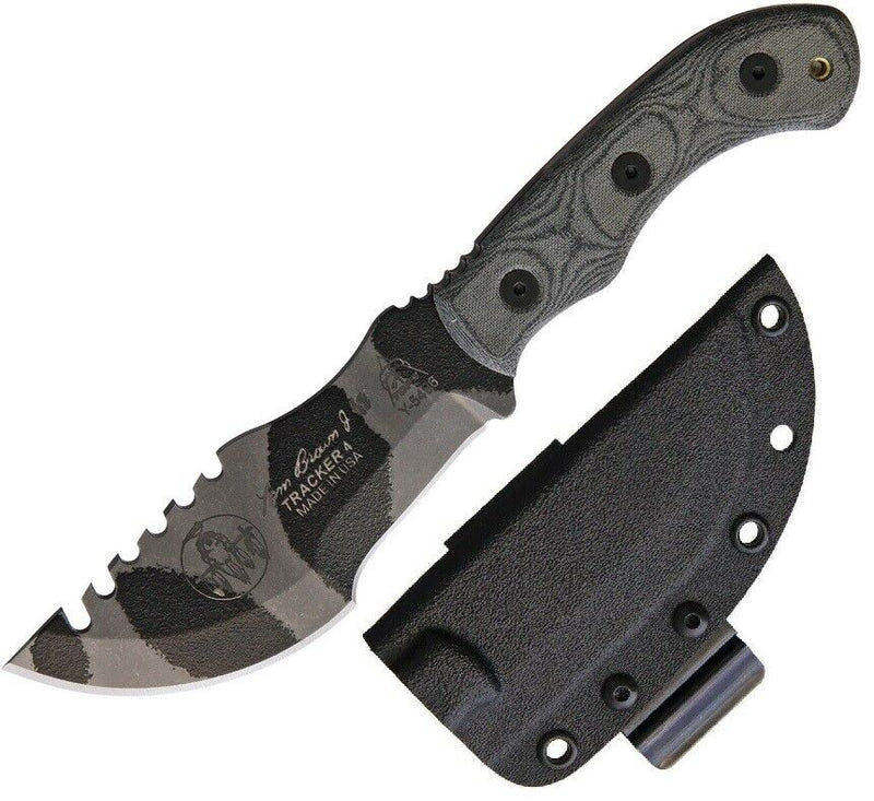 TOPS Mini Tom Fixed Knife 3.5" 1095HC Steel Full Blade Black Canvas Micarta Handle TBT040CAMO -TOPS - Survivor Hand Precision Knives & Outdoor Gear Store