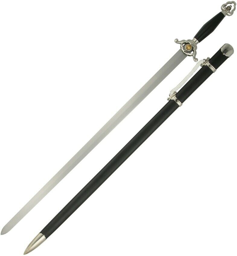 CAS Hanwei Tai Chi Fixed Sword 32" Carbon Steel Blade Black Synthetic Handle 2008C -CAS Hanwei - Survivor Hand Precision Knives & Outdoor Gear Store