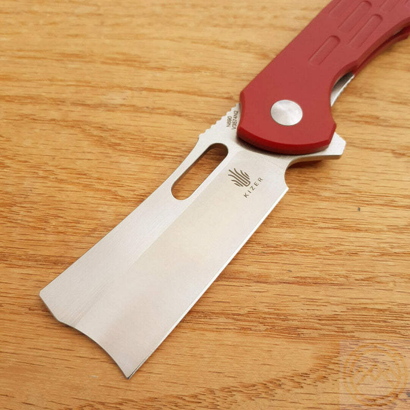 Kizer Cutlery Quatch Folding Knife 3" N690 Steel Blade Red Micarta Handle V3574N2 -Kizer Cutlery - Survivor Hand Precision Knives & Outdoor Gear Store