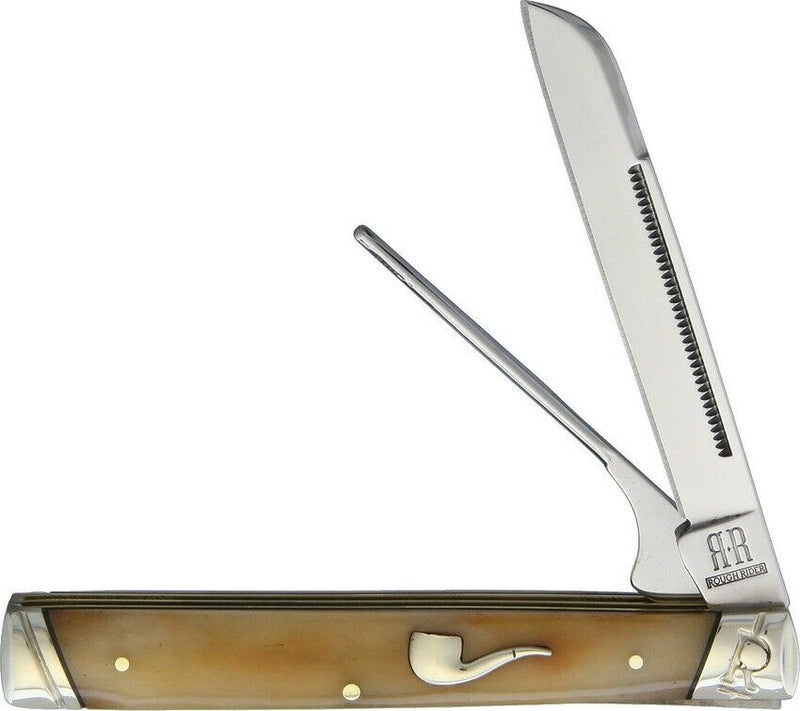 Rough Ryder The Pipe Doctor Pocket Knife Stainless Blades Tobacco Bone Handle 1899 -Rough Ryder - Survivor Hand Precision Knives & Outdoor Gear Store