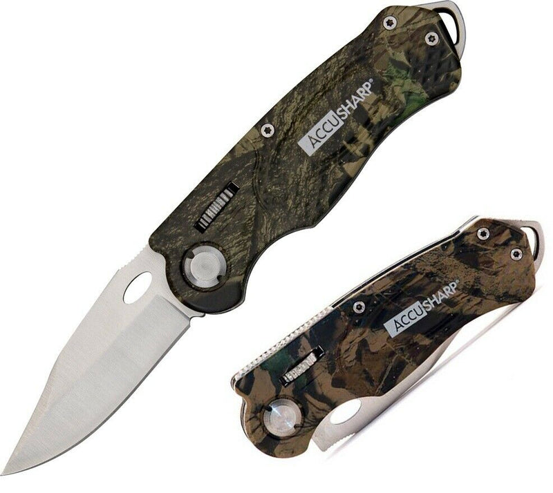 AccuSharp Wheel Lock Folding Knife 2.5" Stainless Steel Blade Aluminum Handle 704C -AccuSharp - Survivor Hand Precision Knives & Outdoor Gear Store