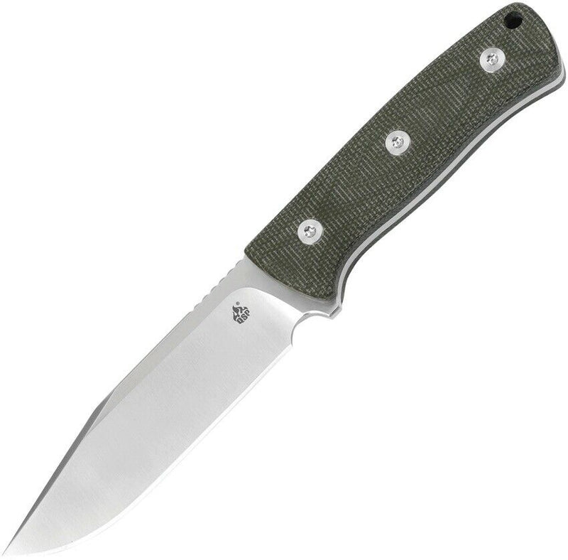 QSP Knife Bison Fixed knife 4.5" D2 Tool Steel Clip Point Blade Green Linen Micarta Handle 134C -QSP Knife - Survivor Hand Precision Knives & Outdoor Gear Store