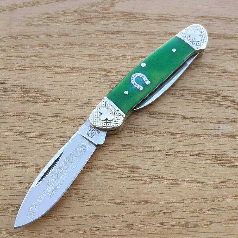 Rough Ryder Canoe Pocket Knife Stainless Steel Blades Green Smooth Bone Handle 1062 -Rough Ryder - Survivor Hand Precision Knives & Outdoor Gear Store