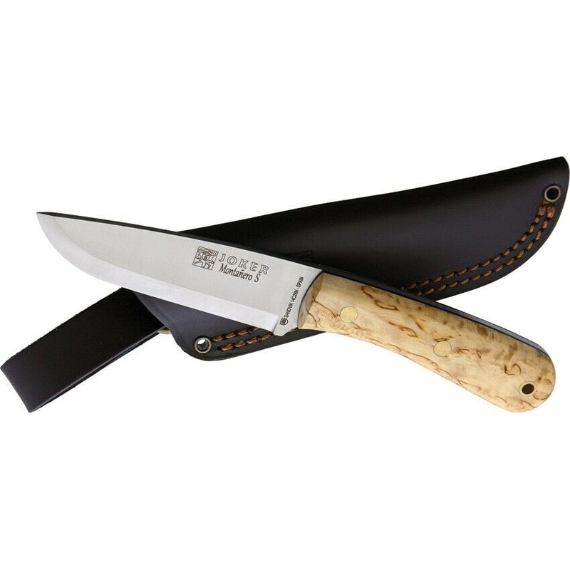 Joker Montanero Fixed Knife 4.5" 14C28N Sandvik Steel Full Tang Blade Curly Birch Handle RCL135 -Joker - Survivor Hand Precision Knives & Outdoor Gear Store