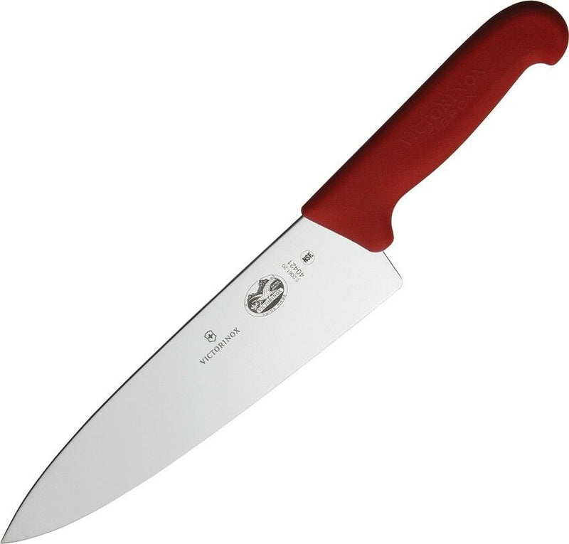 Victorinox Chef's Kitchen Knife 8" Stainless Steel Blade Red Fibrox Handle 5206120 -Victorinox - Survivor Hand Precision Knives & Outdoor Gear Store
