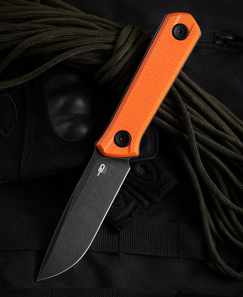 Bestech Knives Hedro Fixed Knife 3.75" D2 Tool Steel Blade Orange G10 Handle F02C -Bestech Knives - Survivor Hand Precision Knives & Outdoor Gear Store