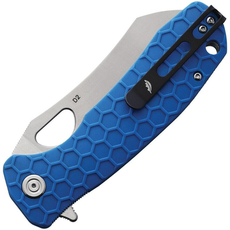 Honey Badger Knives Linerlock Folding Knife 3.63" D2 Tool Steel Warncleaver Blade Blue Textured GRN Handle 1036 -Honey Badger Knives - Survivor Hand Precision Knives & Outdoor Gear Store