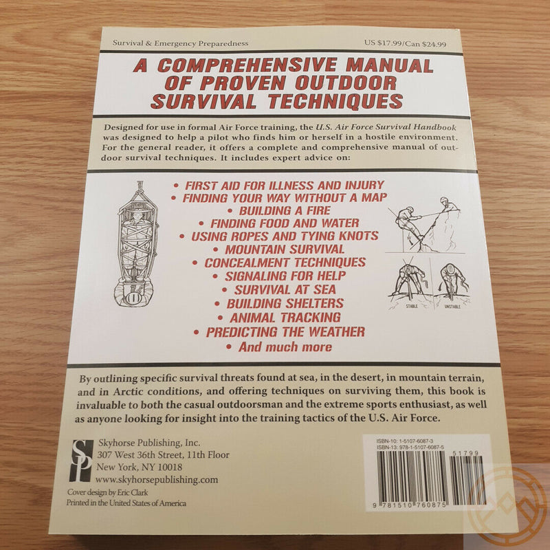 U.S Air Force Survival Hand Book First Aid Map-Less Navigation Knots Shelter 420 -Books - Survivor Hand Precision Knives & Outdoor Gear Store