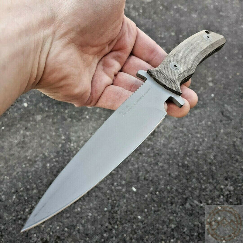 Fox Exagon Tactical Fixed Knife 5.5" 440C Steel Blade Green Canvas Micarta Handle 1665TK -Fox - Survivor Hand Precision Knives & Outdoor Gear Store