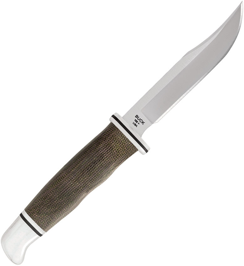 Buck Woodsman Pro Fixed Knife 4" S35VN Steel Blade Green Canvas Micarta Handle 102GRS1 -Buck - Survivor Hand Precision Knives & Outdoor Gear Store