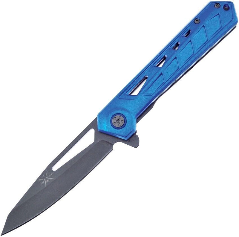 Frost Cutlery Linerlock A/O Folding Knife 3.75" 3Cr13 Steel Blade Blue Aluminum Handle X57BL -Frost Cutlery - Survivor Hand Precision Knives & Outdoor Gear Store