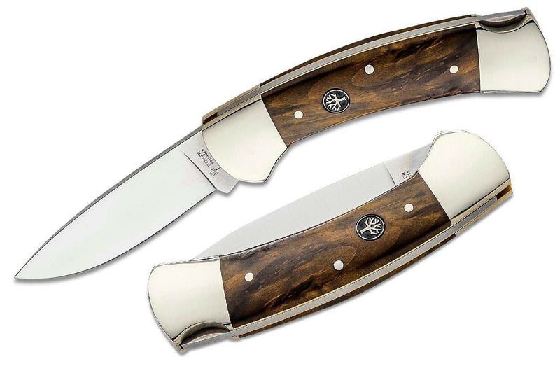 Boker 3000 Lockback Folding Knife 3.31" 440C Steel Blade Curly Birch Wood Handle 117100 -Boker - Survivor Hand Precision Knives & Outdoor Gear Store