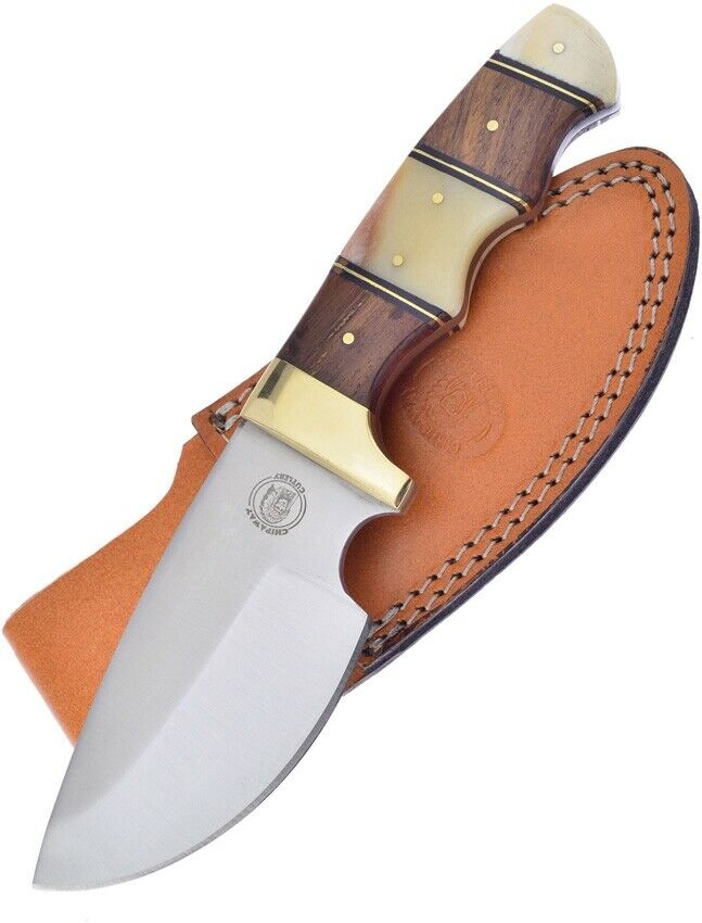Frost Cutlery Seven Lakes Fixed Knife 4.75" Stainless Steel Blade White Smooth Bone/Wood Handle W806WDSB -Frost Cutlery - Survivor Hand Precision Knives & Outdoor Gear Store