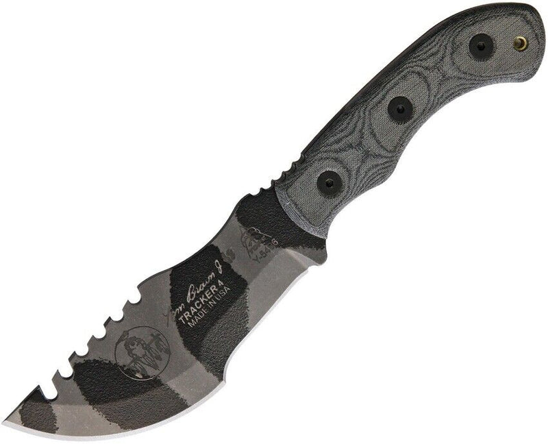 TOPS Mini Tom Fixed Knife 3.5" 1095HC Steel Full Blade Black Canvas Micarta Handle TBT040CAMO -TOPS - Survivor Hand Precision Knives & Outdoor Gear Store