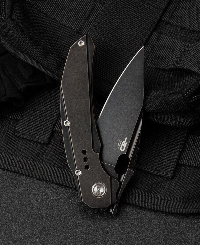 Bestech Knives Exploit Folding Knife 3.13" S35VN Steel Blade Black Titanium Handle KT2005C -Bestech Knives - Survivor Hand Precision Knives & Outdoor Gear Store