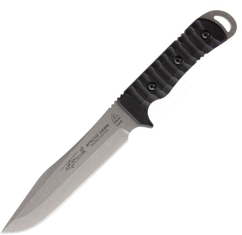 TOPS Apache Dawn Rockies Fixed Knife 6.75" 1095HC Steel Blade Black G10 Handle APAD02 -TOPS - Survivor Hand Precision Knives & Outdoor Gear Store