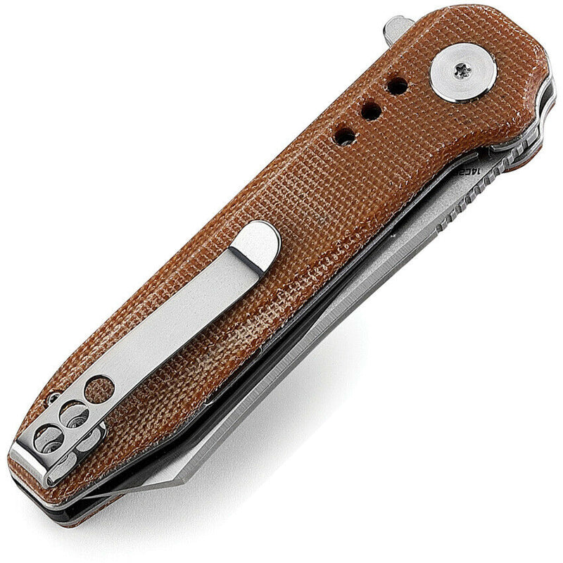 Bestech Knives Syntax Folding Knife 2.88" 14C28N Steel Blade Natural Canvas Micarta Handle KG40E -Bestech Knives - Survivor Hand Precision Knives & Outdoor Gear Store