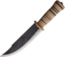 BR Rinaldi Hunter's Fixed 7.75" Spring Steel Clip Point Blade Stacked Leather Handle R240 -BR Rinaldi - Survivor Hand Precision Knives & Outdoor Gear Store