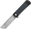 Bestech Knives Titan Liner Folding Knife 3" Damascus Steel Blade Blue G10/Carbon Fiber Handle KL05A -Bestech Knives - Survivor Hand Precision Knives & Outdoor Gear Store