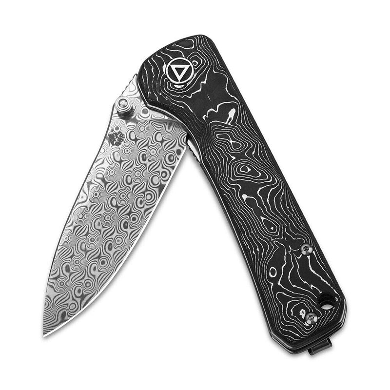 QSP Knife Folding Knife 3.25" Damascus Steel Blade Aluminium / Carbon Fiber Handle 131Q -QSP Knife - Survivor Hand Precision Knives & Outdoor Gear Store