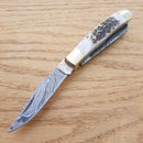 Fox-N-Hound Trapper Pocket Knife Damascus Steel Clip And Spey Blades Bone Handle 614 -Fox-N-Hound - Survivor Hand Precision Knives & Outdoor Gear Store