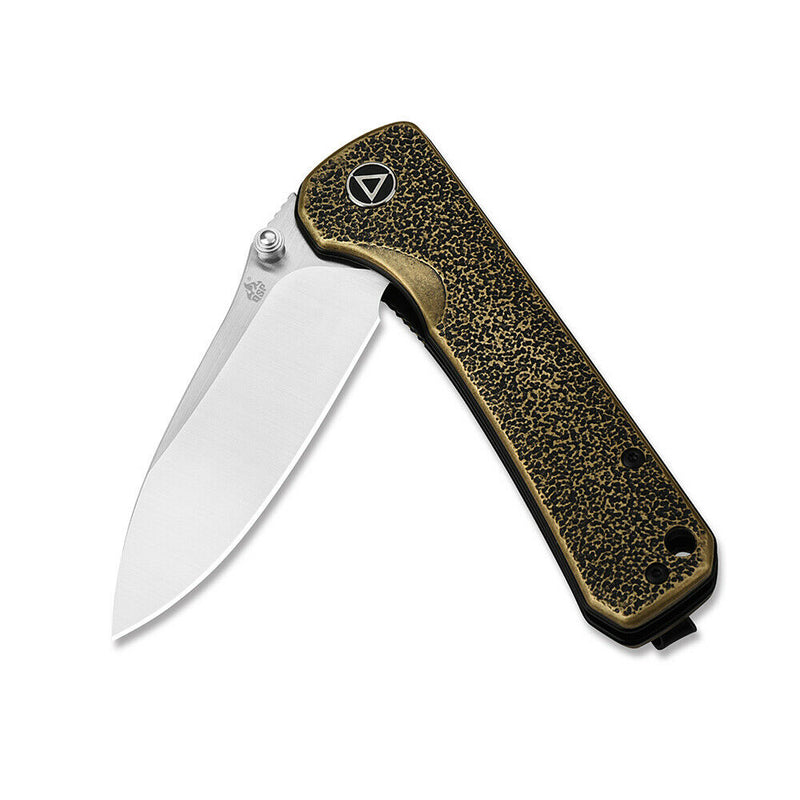 QSP Knife Hawk Linerlock Folding Knife 3.25" 14C28N Steel Blade Brass Handle 131K -QSP Knife - Survivor Hand Precision Knives & Outdoor Gear Store