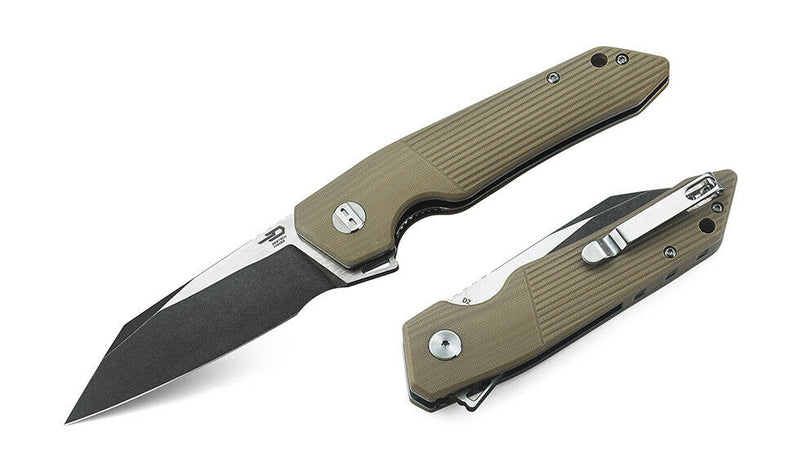 Bestech Knives Barracuda Folding Knife 3.5" D2 Tool Steel Blade Beige G10 Handle G15C2 -Bestech Knives - Survivor Hand Precision Knives & Outdoor Gear Store