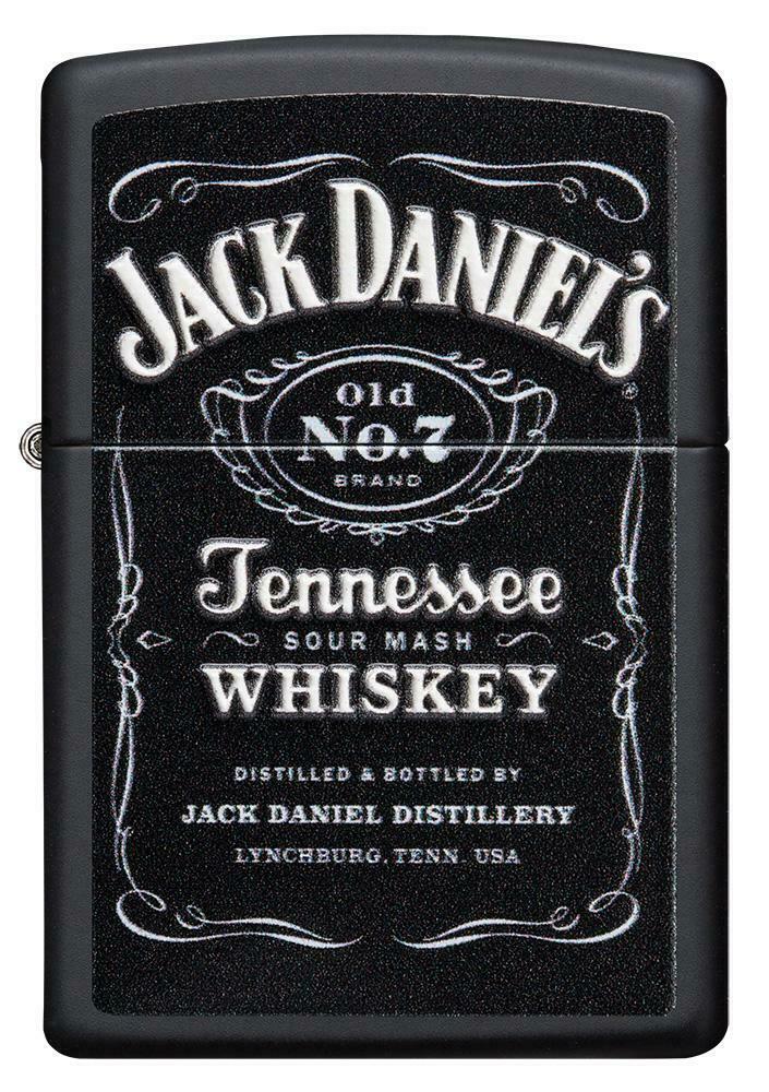 Zippo Jack Daniels Lighter Black Matte All Metal Construction Dimensions: 1.44" x 2.25" 17093 -Zippo - Survivor Hand Precision Knives & Outdoor Gear Store