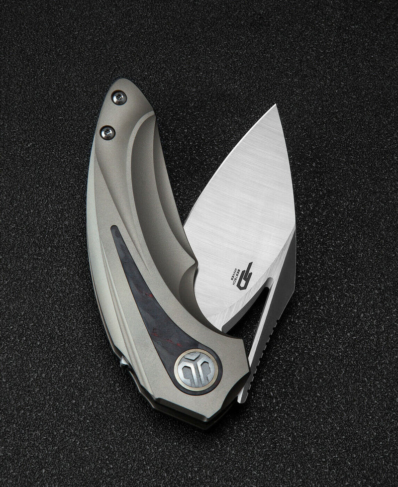 Bestech Knives Nuke Frame Folding Knife 2.63" M390 Steel Blade Titanium/CF Handle T2107B -Bestech Knives - Survivor Hand Precision Knives & Outdoor Gear Store