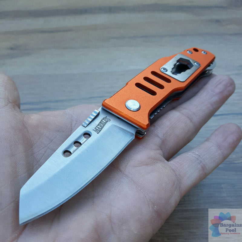 Marbles Linerlock Folding Knife 2.75" Stainless Steel Blade Orange Aluminum Handle 558 -Marbles - Survivor Hand Precision Knives & Outdoor Gear Store