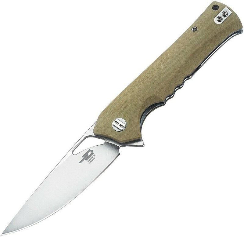 Bestech Muskie Liner Folding Knife 3.75" D2 Tool Steel Blade Beige G10 Handle G20C1 -Bestech Knives - Survivor Hand Precision Knives & Outdoor Gear Store