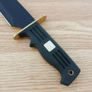 Frost Cutlery Quicksilver Bowie Fixed Knife 10.25" Stainless Steel Blade Black Finger Grooved Rubberized Handle S578RUBB -Frost Cutlery - Survivor Hand Precision Knives & Outdoor Gear Store