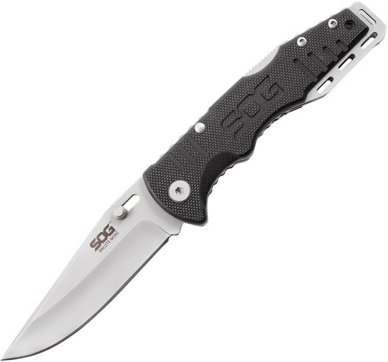 SOG Salute Mini Lockback Folding Knife 3.12" 8Cr13MoV Steel Black Blade G10 Handle FF1001CP -SOG - Survivor Hand Precision Knives & Outdoor Gear Store