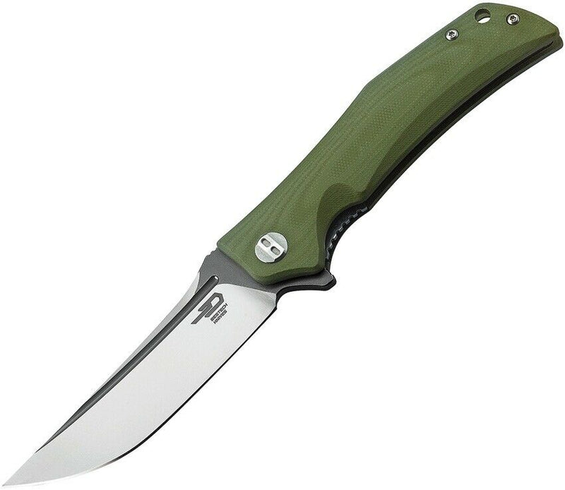 Bestech Knives Scimitar Liner Folding Knife 3.75" D2 Tool Steel Blade Green G10 Handle G05B2 -Bestech Knives - Survivor Hand Precision Knives & Outdoor Gear Store