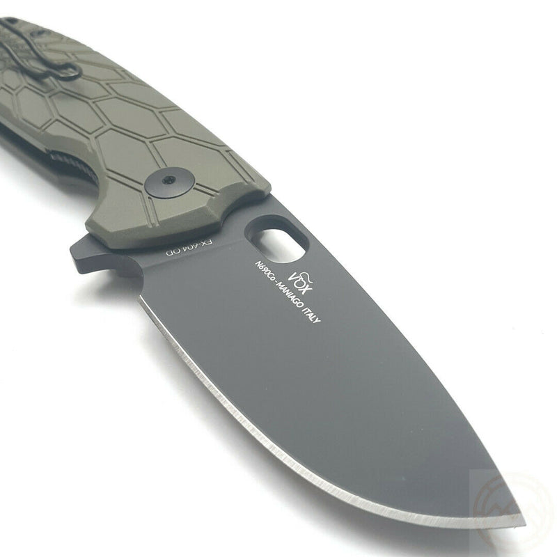 Fox Core Linerlock Folding Knife 3.13" N690 Steel Blade OD Green FRN Handle 604OD -Fox - Survivor Hand Precision Knives & Outdoor Gear Store