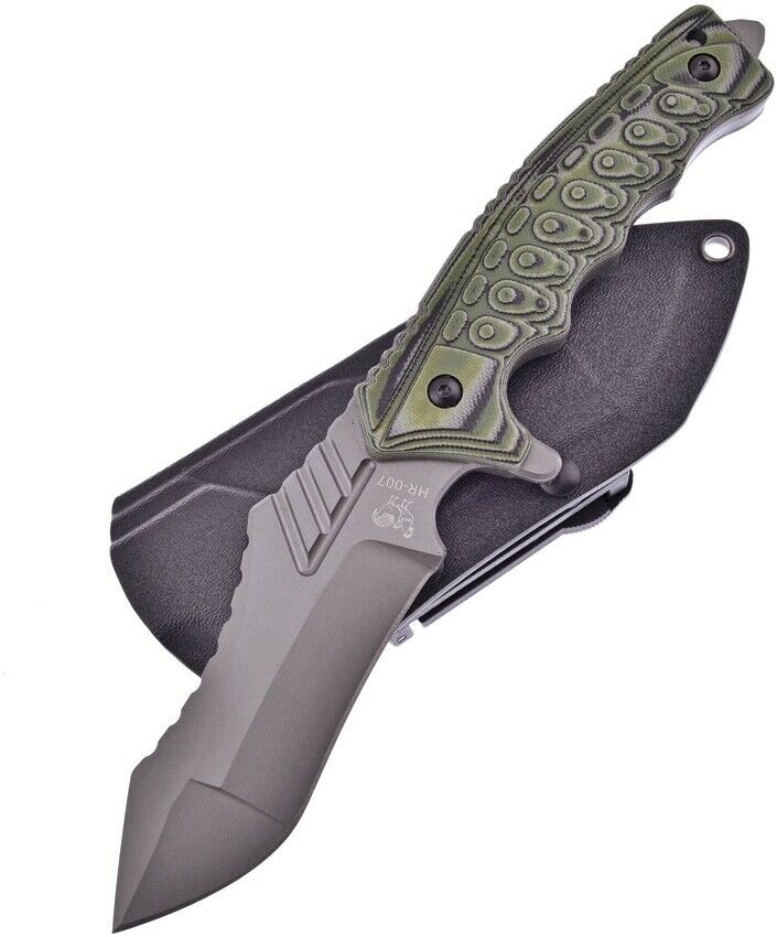 Hen & Rooster Fixed Knife 4.25" Stainless Steel Blade Black And Green G10 Handle 007 -Hen & Rooster - Survivor Hand Precision Knives & Outdoor Gear Store