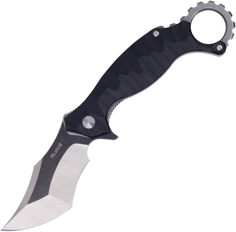 RUIKE P881 Linerlock Folding Knife 3" 14C28N Steel Blade Black Sculpted G10 Handle EP881B1 -RUIKE - Survivor Hand Precision Knives & Outdoor Gear Store