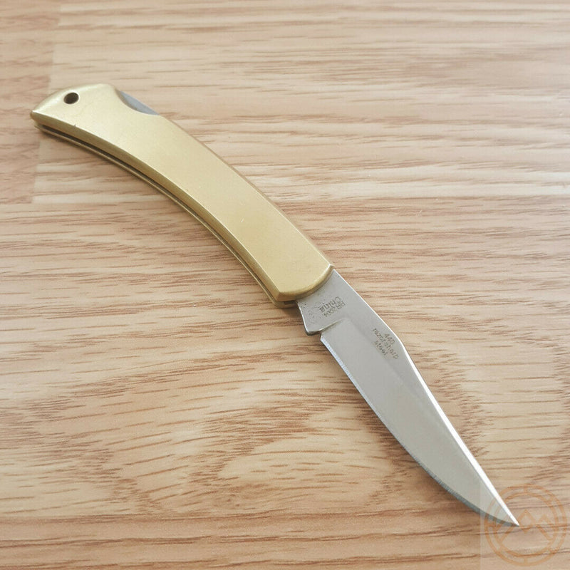 Rough Ryder Lockback Folding Knife 2.13" 440 Stainless Steel Blade Brushed Brass Handle 2004 -Rough Ryder - Survivor Hand Precision Knives & Outdoor Gear Store