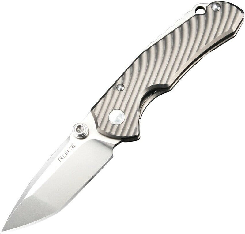 RUIKE M671-TZ Folding Knife 2.75" 154CM Steel Blade Gray Sculped Titanium Handle EM671TZ -RUIKE - Survivor Hand Precision Knives & Outdoor Gear Store