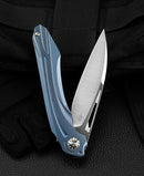 Bestech Knives WIBRA Frame Folding Knife 3.5" Bohler M390 Steel Blade Blue Anodized Titanium Handle KT2001B -Bestech Knives - Survivor Hand Precision Knives & Outdoor Gear Store