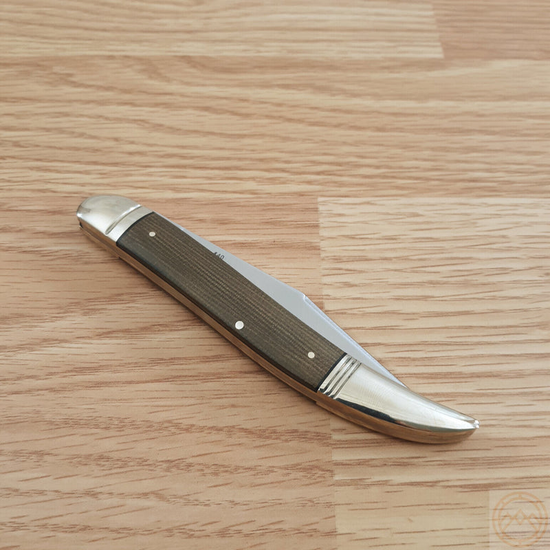Rough Ryder Large Toothpick Folding Knife 440 Steel Blade Brown Burlap Micarta Handle 2328 -Rough Ryder - Survivor Hand Precision Knives & Outdoor Gear Store