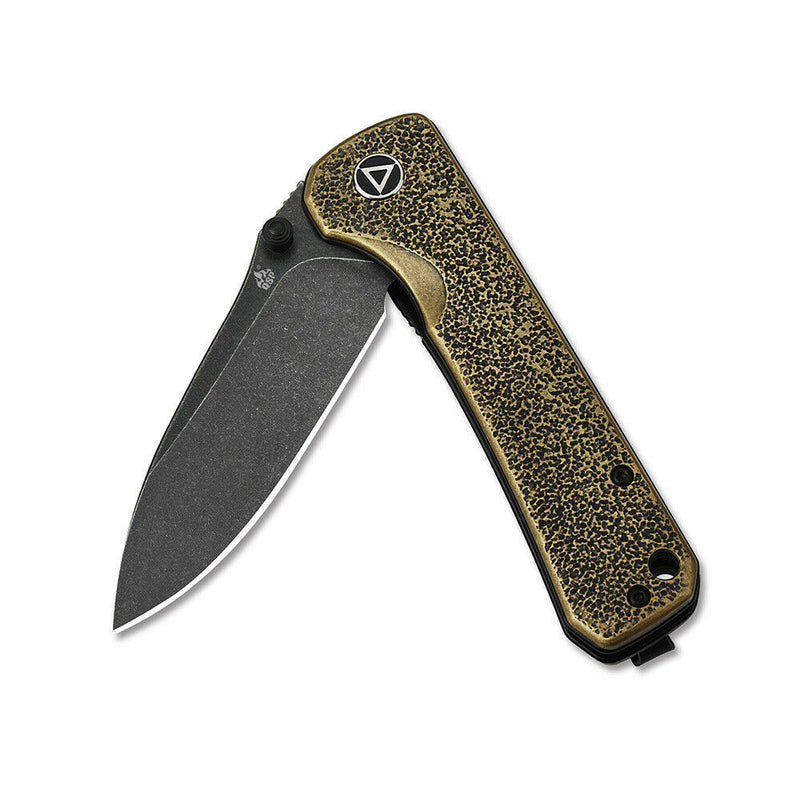 QSP Knife Hawk Linerlock Folding Knife 3.25" 14C28N Steel Blade Brass Handle 131L -QSP Knife - Survivor Hand Precision Knives & Outdoor Gear Store