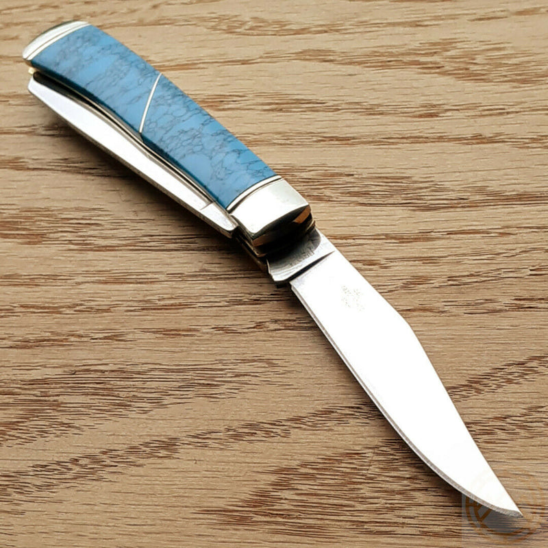 Rough Ryder Trapper Pocket Knife 440A Steel Blade Imitation Turquoise Handle 1371 -Rough Ryder - Survivor Hand Precision Knives & Outdoor Gear Store