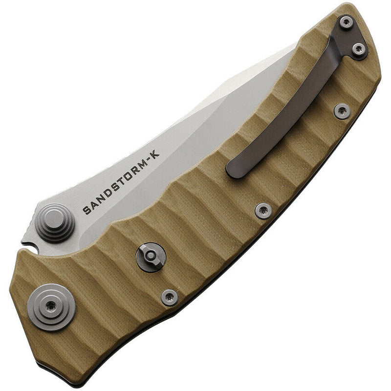 Maxace Sandstorm K Folding Knife 4.5" Bohler K110 Steel Blade Brown Sculpted G10 Handle MCK07 -Maxace - Survivor Hand Precision Knives & Outdoor Gear Store