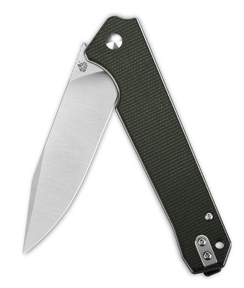 QSP Knife Mamba Linerlock Folding Knife 3.5" D2 Tool Steel Blade Green Micarta Handle 111I1 -QSP Knife - Survivor Hand Precision Knives & Outdoor Gear Store