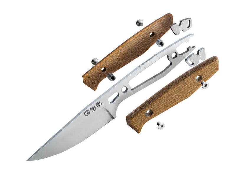 Boker AK1 Fixed Knife 3" RWL-34 Steel Full Tang Blade Brown Micarta Handle 120502 -Boker - Survivor Hand Precision Knives & Outdoor Gear Store